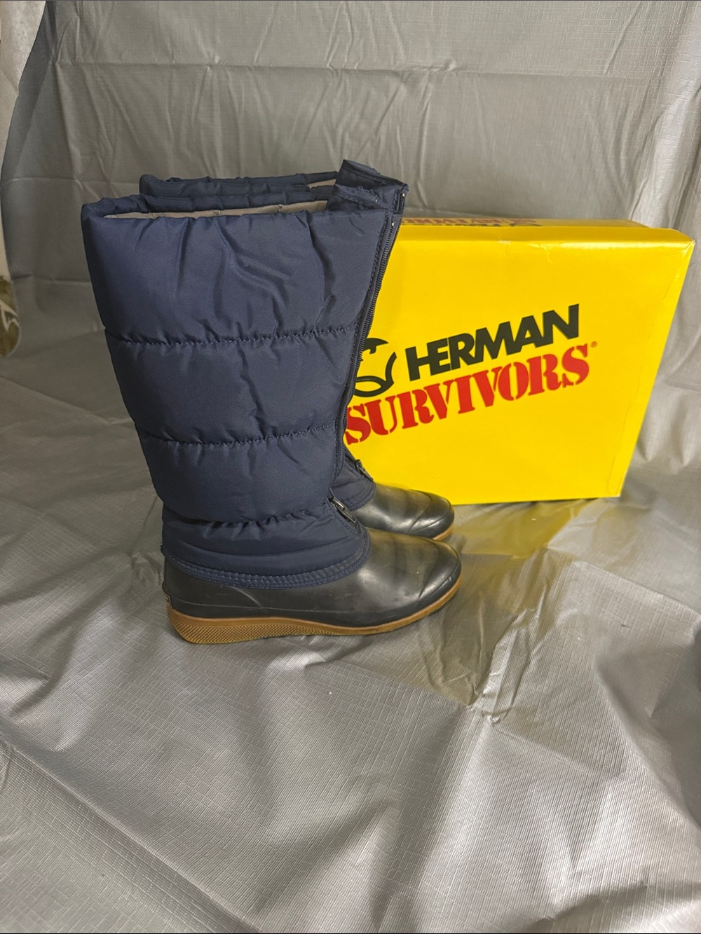 Herman Survivors Women's Navy Insulated Winter Rain Boots